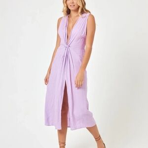 NWT L*SPACE Lavender Down The Line Twist Front Cover-Up - Medium